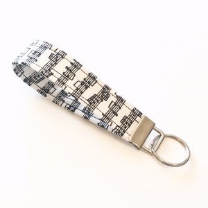 🤍Music Wristlet Lanyard Key Fob Keychain